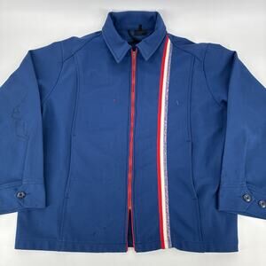 Vintage Unitog Mechanic Jacket Men 44 Short Blue Zip Work Union 1960s USA